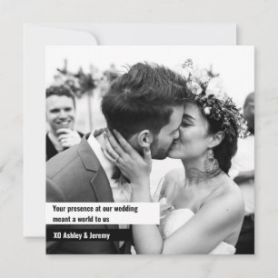 Carte de remerciements de Mariage photo de Carré n