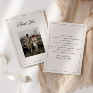 Carte de remerciements de mariage photo de frontiè