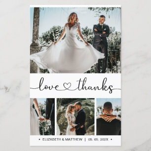 Carte de remerciements de Mariage photo de script 