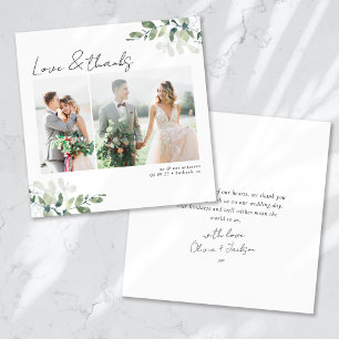 Carte de remerciements de Mariage photo minimalist