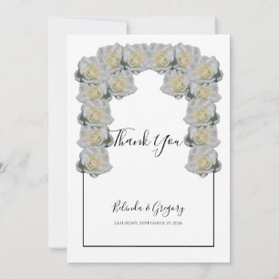 Carte de remerciements de Mariage Russe White Rose