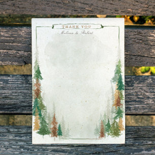 Carte de remerciements de Mariage rustique Waterco