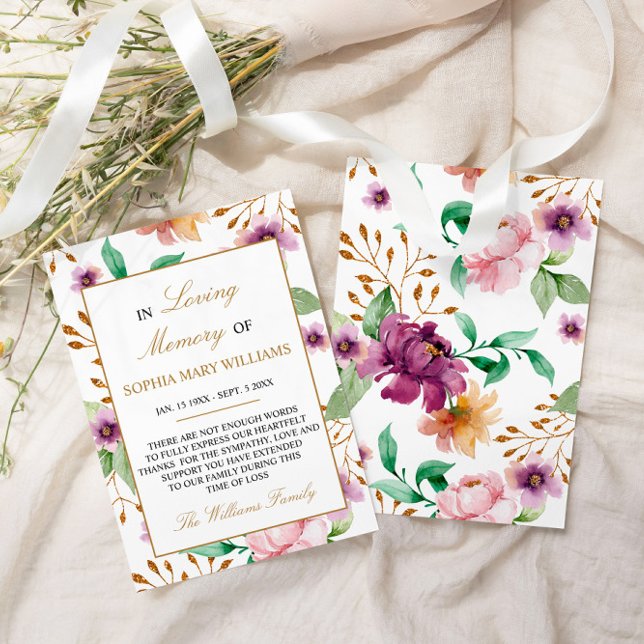 Carte de remerciements de mémoire de la sympathie  (Créateur téléchargé)