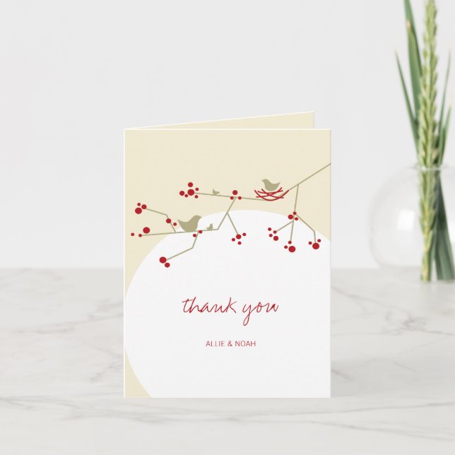 Carte de remerciements de nidification des oiseaux (Devant)