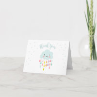 Carte de remerciements de nuage Raindrop Baby show