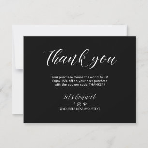 Carte de remerciements de package d'affaires lettr