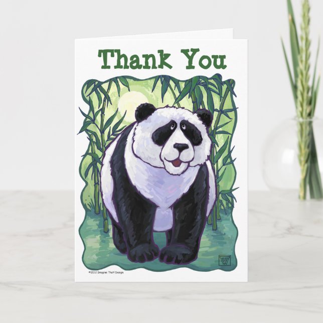 Carte de remerciements de partie d'ours panda (Devant)