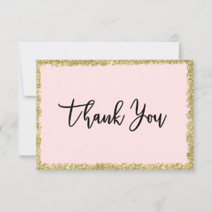 Carte de remerciements de Parties scintillant rose