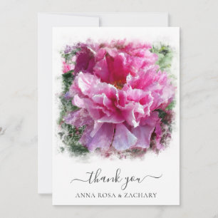 *~* Carte de remerciements de peintures de pivoine