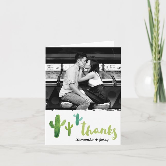 Carte de remerciements de photo de cactus (Devant)