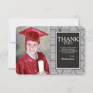 Carte de remerciements de photo de graduation géom