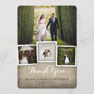 Carte de remerciements de photo de mariage de