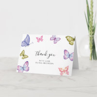 Carte de remerciements de pliage papillon