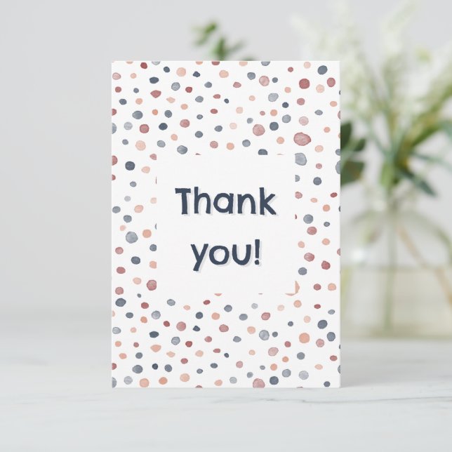 Carte de remerciements de points d'aquarelle Marcu (Debout devant)