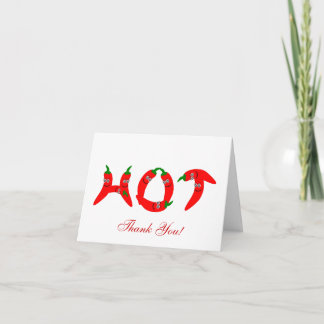 Carte de remerciements de poivre rouge Hot Chili