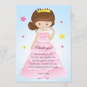 Carte de remerciements de princesse Dress