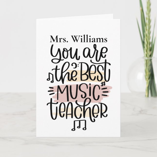 Carte de remerciements de professeur de musique pe (Devant)