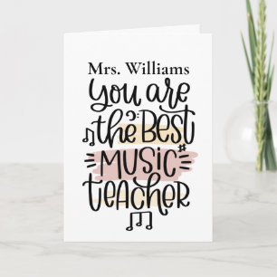 Carte de remerciements de professeur de musique pe