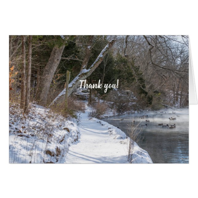 Carte de remerciements de promenade d'hiver Sequio (Devant Horizontal)