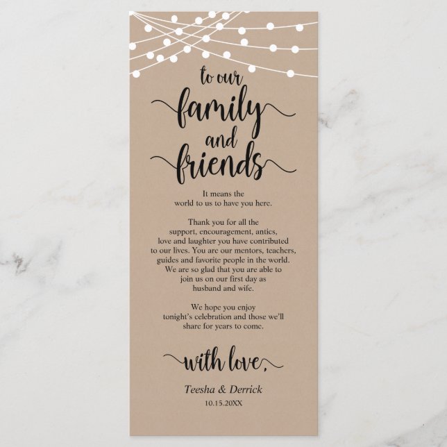 Carte de remerciements de réglage du Mariage rusti (Devant)