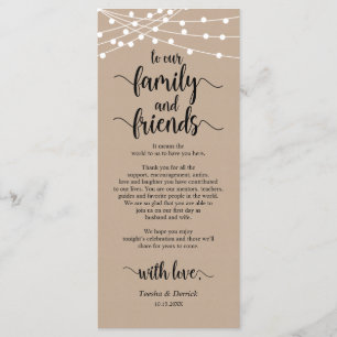 Carte de remerciements de réglage du Mariage rusti