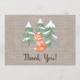 Carte de remerciements de renard forestier d'hiver