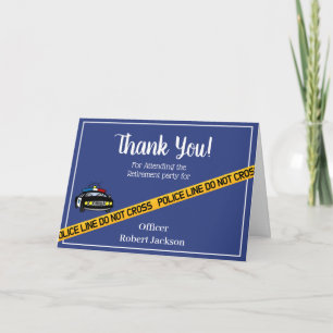 Carte de remerciements de retraite de la police bl