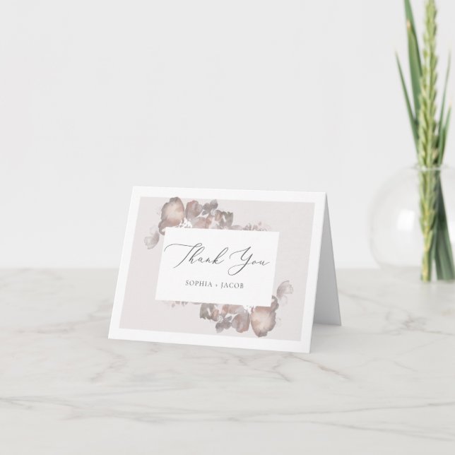 Carte de remerciements de romance aquarelle (Devant)