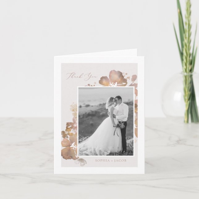 Carte de remerciements de romance aquarelle (Devant)