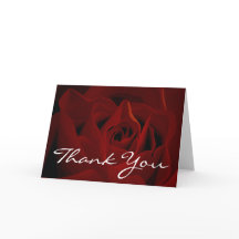 Carte de remerciements de rose rouge profonde