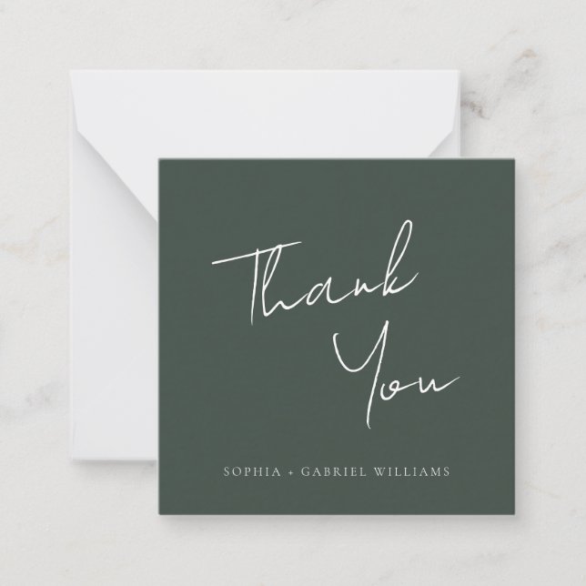 Carte de remerciements de script minimal (Devant)