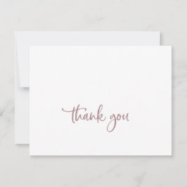 Carte de remerciements de script or Rose rustique