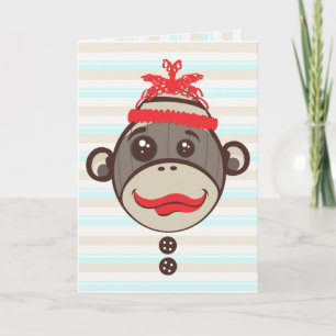 Carte de remerciements de singe Casquette fou