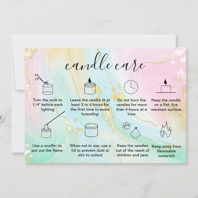 Carte de remerciements de soins aux bougies Ajoute (Devant)