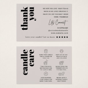 Carte de remerciements de soins aux bougies roses
