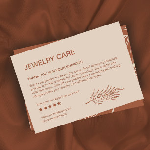 Carte de remerciements de soins pour bijoux Motif 
