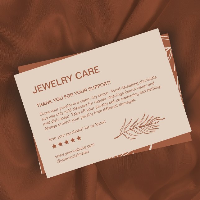 Carte de remerciements de soins pour bijoux Motif  (Créateur téléchargé)