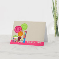Carte de remerciements de sucrerie et de bonbons