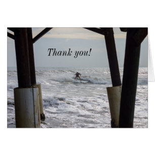 Carte de remerciements de surf au cacao