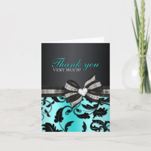 Carte de remerciements de Sweet sixteen floral