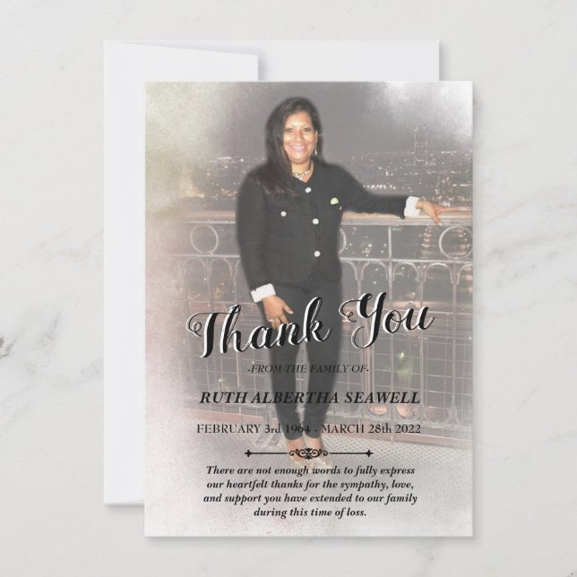 Carte de remerciements de sympathie (Devant)