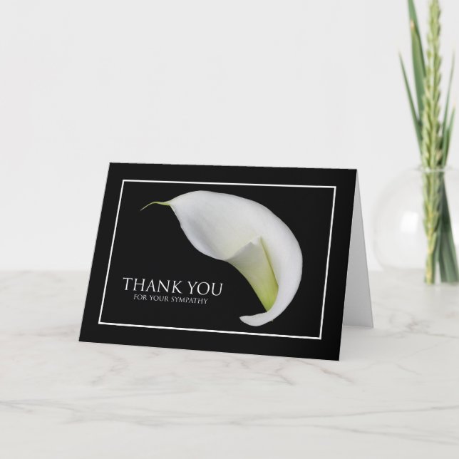 Carte de remerciements de sympathie blanche — Lys  (Devant)