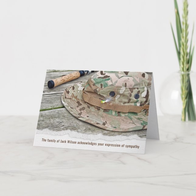 Carte de remerciements de sympathie Casquette de p (Devant)