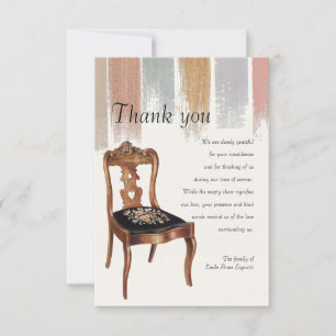 Carte de remerciements de sympathie de fauteuil vi