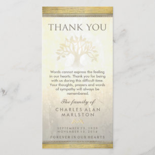 Carte de remerciements de Sympathie des arbres d'o