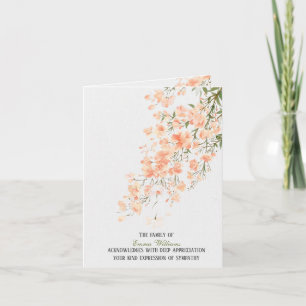 Carte de remerciements de sympathie des fleurs de 
