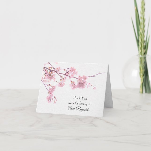Carte de remerciements de sympathie des fleurs de  (Devant)
