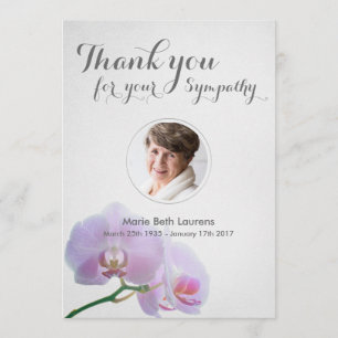 Carte de remerciements de sympathie d'orchidées