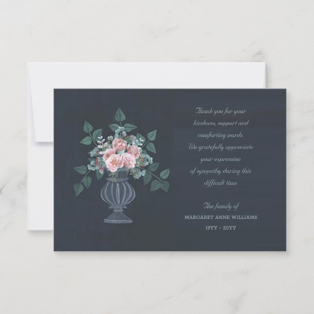 Carte de remerciements de sympathie florale (Devant)