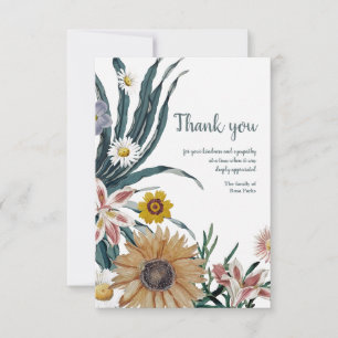Carte de remerciements de sympathie florale